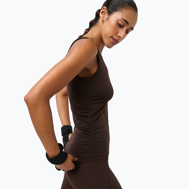 Moteriški jogos marškinėliai Sweaty Betty Seamless Ruched Tank espresso brown 4