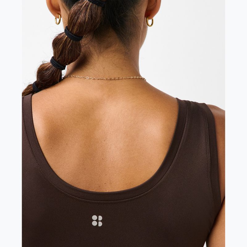 Moteriški jogos marškinėliai Sweaty Betty Seamless Ruched Tank espresso brown 5