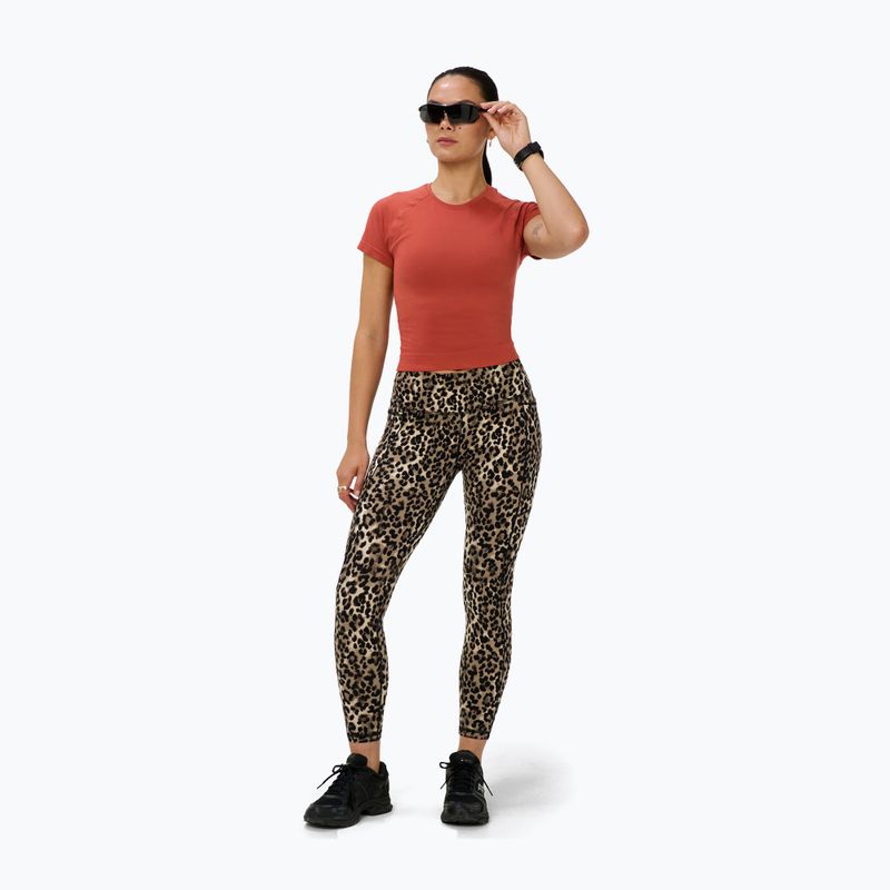 Moteriškos treniruočių tamprės Sweaty Betty Power Piping Workout 7/8 brown ink leopard print 2