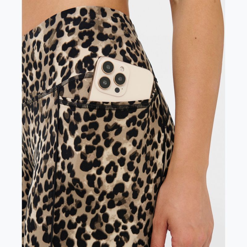Moteriškos treniruočių tamprės Sweaty Betty Power Piping Workout 7/8 brown ink leopard print 4