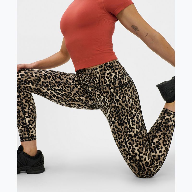 Moteriškos treniruočių tamprės Sweaty Betty Power Piping Workout 7/8 brown ink leopard print 7