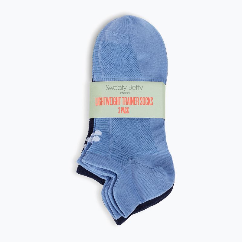 Moteriškos kojinės Sweaty Betty Lightweight Trainer 3 pary fadedblue frenchnavy crea 2