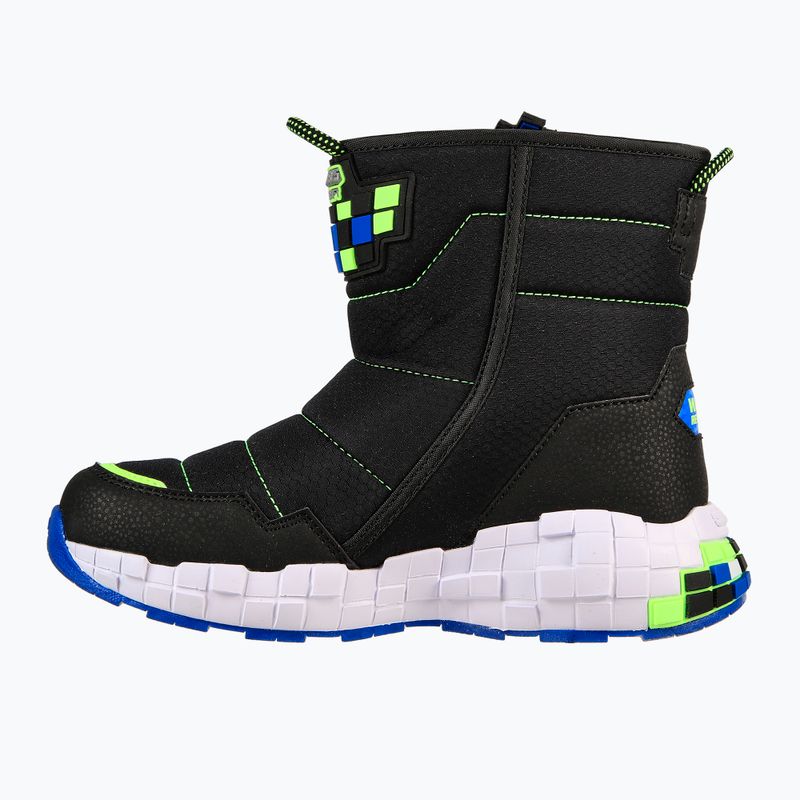 SKECHERS Mega-Craft Cuboforce vaikiški trekingo batai juodi/mėlyni/laimo spalvos 3