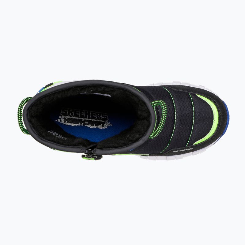 SKECHERS Mega-Craft Cuboforce vaikiški trekingo batai juodi/mėlyni/laimo spalvos 5