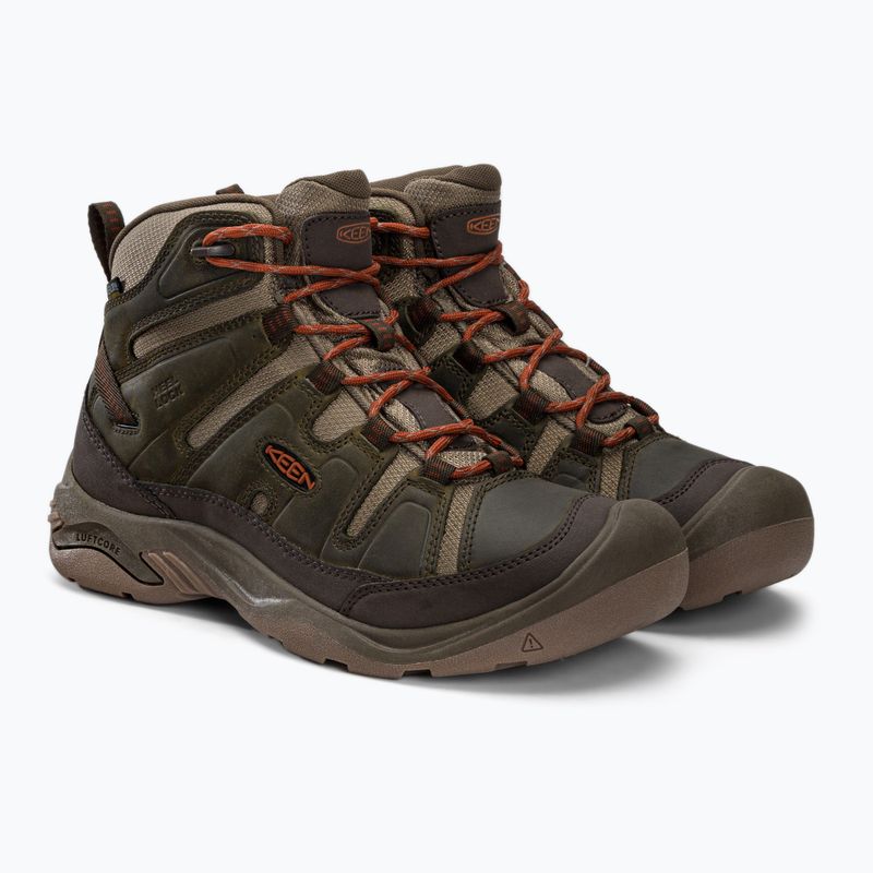 Vyriški trekingo batai KEEN Circadia Mid Wp green-brown 1026766 4