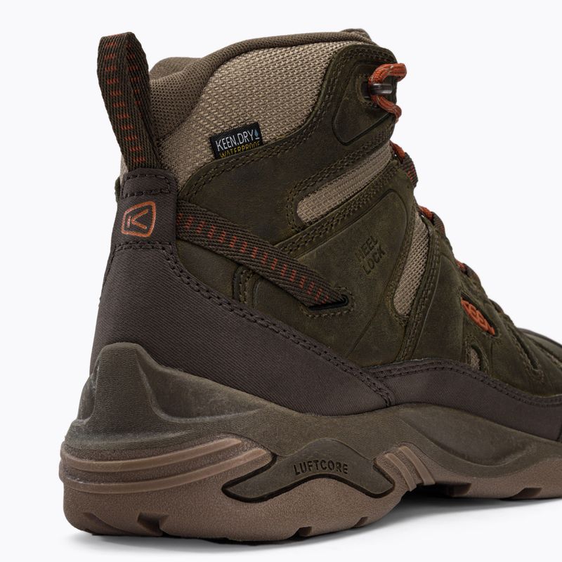 Vyriški trekingo batai KEEN Circadia Mid Wp green-brown 1026766 8