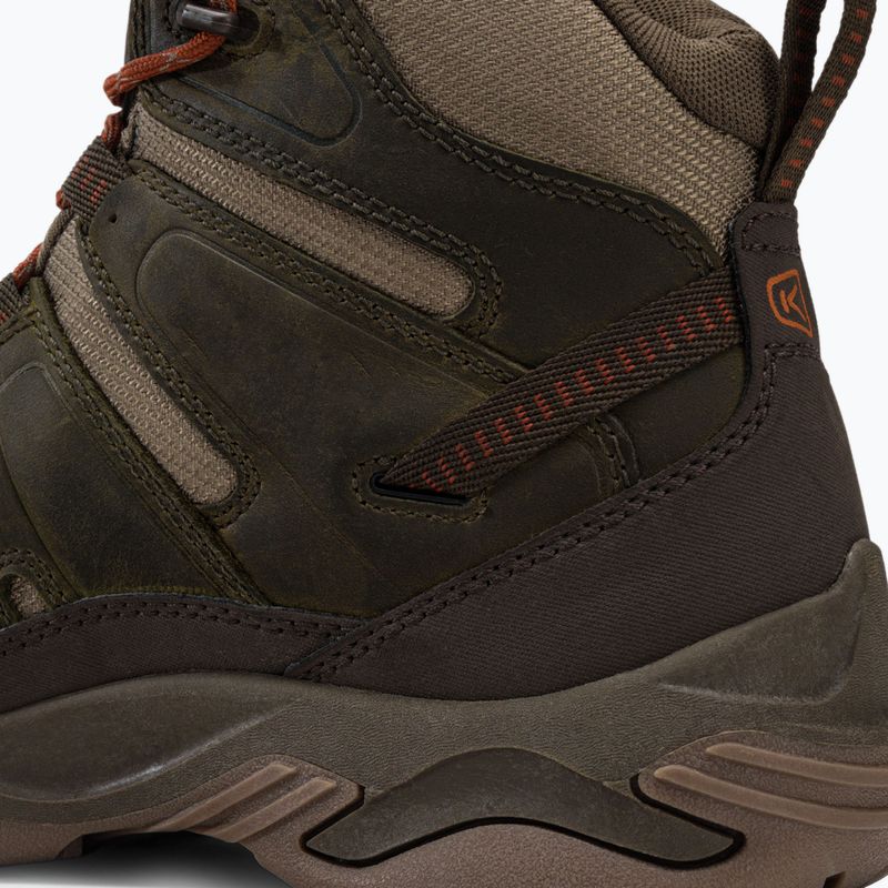 Vyriški trekingo batai KEEN Circadia Mid Wp green-brown 1026766 10