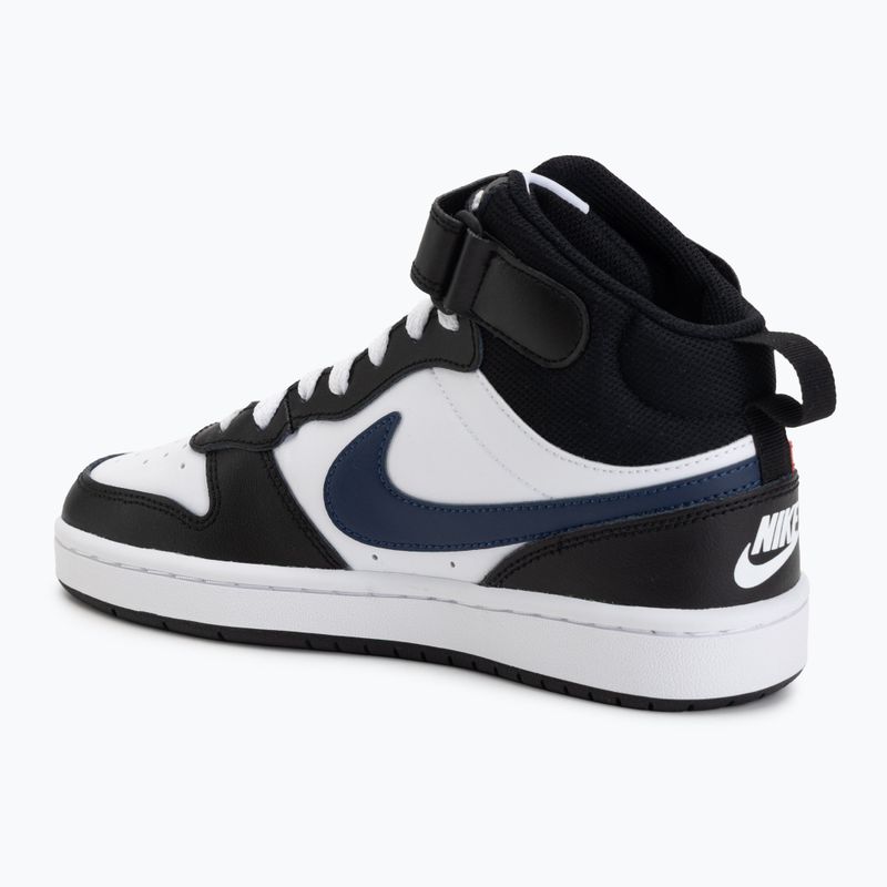Batai Nike Court Borough Mid 2 white/white/black/university red 3