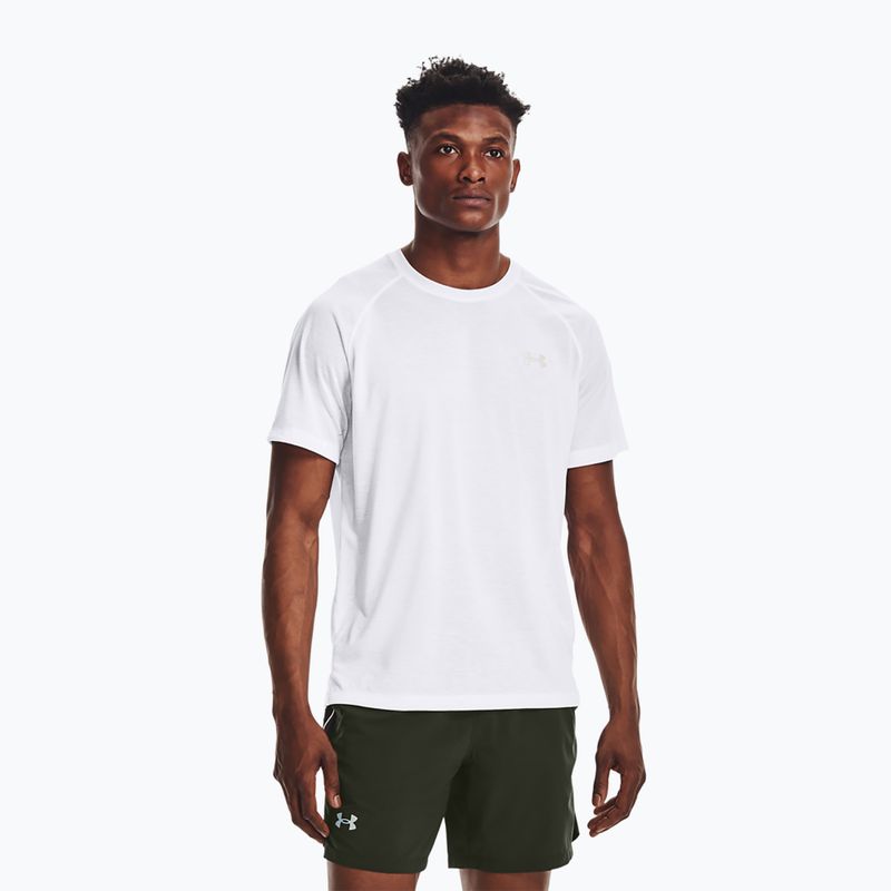 Under Armour Streaker vyriški bėgimo marškinėliai balti 1361469-100