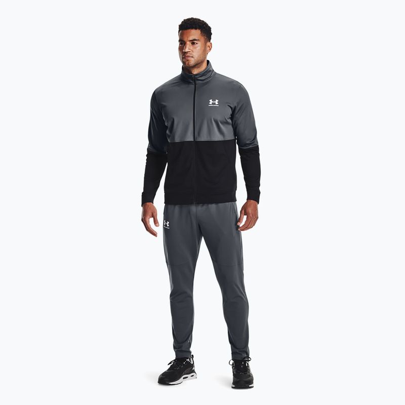 Under Armour Ua Pique Track 012 pilkos vyriškos sportinės kelnės 1366203-012 2