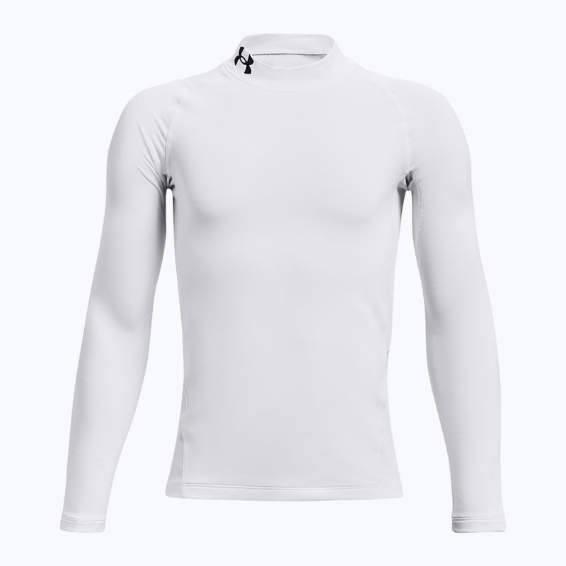 Vaikiškas treniruočių ilgomis rankovėmis marškinėlis Under Armour Cg Armour Mock baltas/juodas