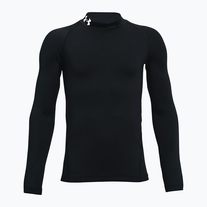 Vaikiškas treniruočių ilgomis rankovėmis marškinėlis Under Armour Cg Armour Mock juoda/balta