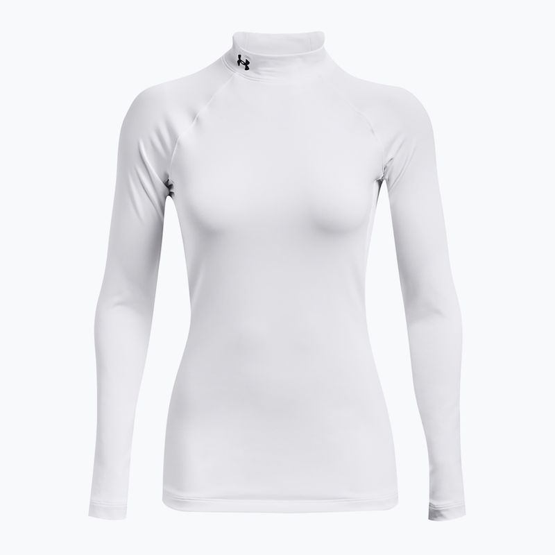 Moteriški treniruočių marškinėliai ilgomis rankovėmis Under Armour Authentics CG Mockneck white/black 7