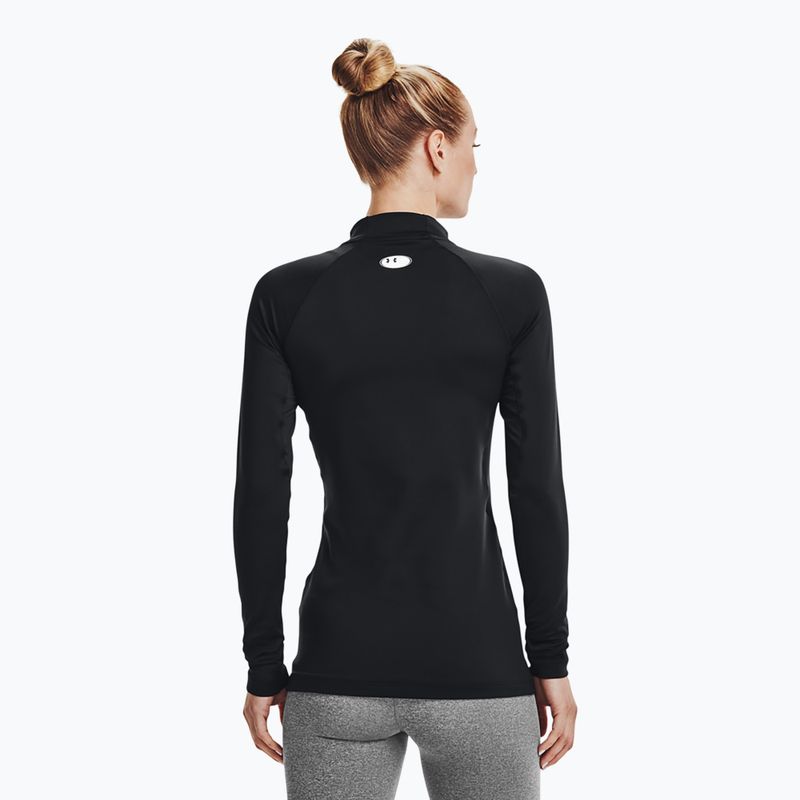 Moteriški treniruočių marškinėliai ilgomis rankovėmis Under Armour Authentics CG Mockneck black/white 3