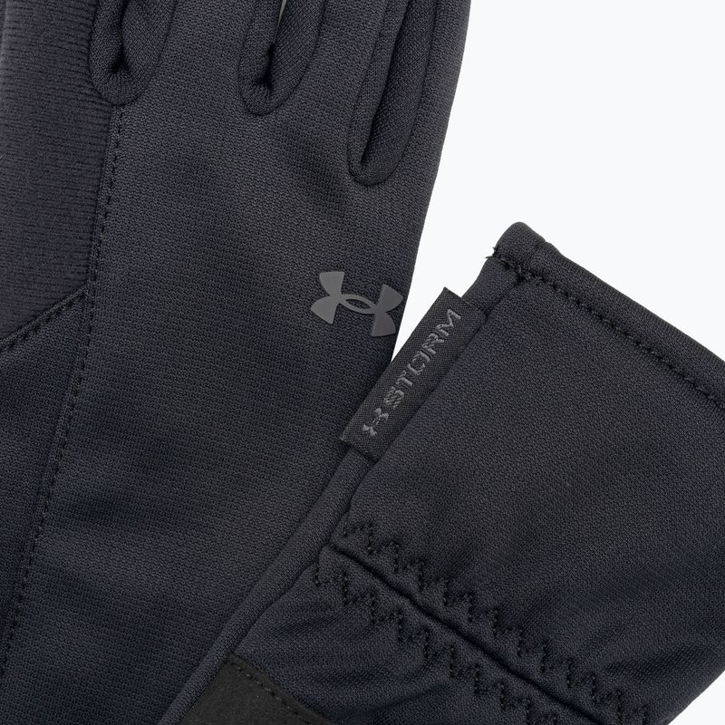 "Under Armour Storm Fleece" moteriškos trekingo pirštinės juoda/juoda/juodai pilka 4