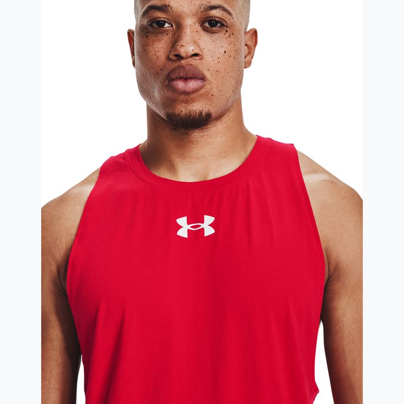 Under Armour Baseline Cotton Tank 601 vyrų krepšinio marškinėliai raudoni 1361901 4