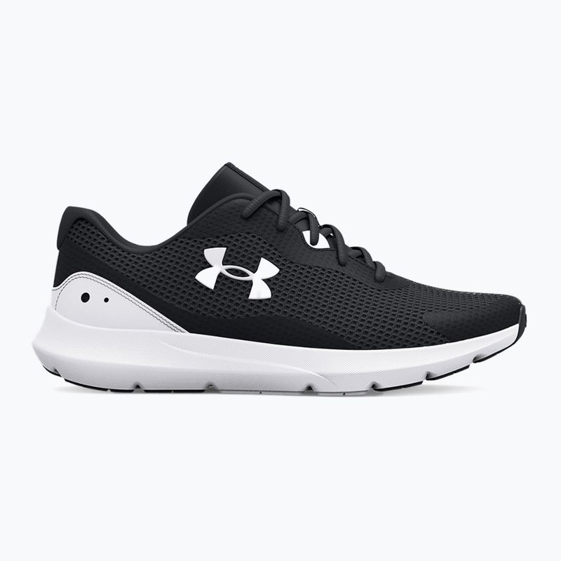 Under Armour Surge 3 juodai balti vyriški bėgimo bateliai 3024883 10