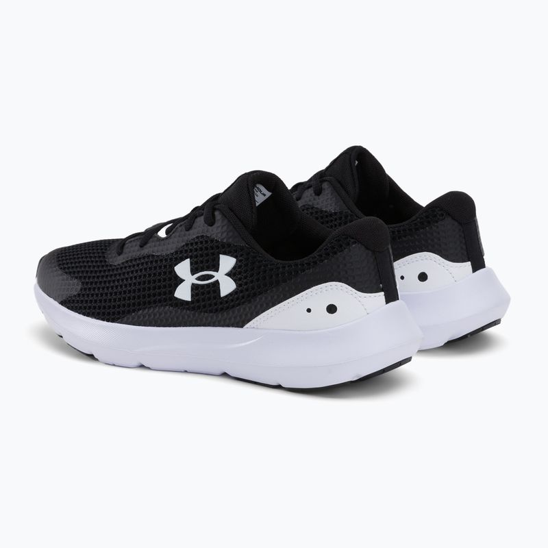 Under Armour Surge 3 juodai balti vyriški bėgimo bateliai 3024883 3
