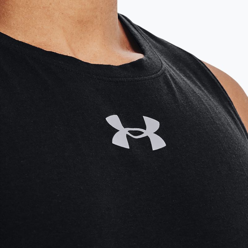 Under Armour Baseline Cotton Tank 003 vyrų krepšinio marškinėliai juodi 1361901 4