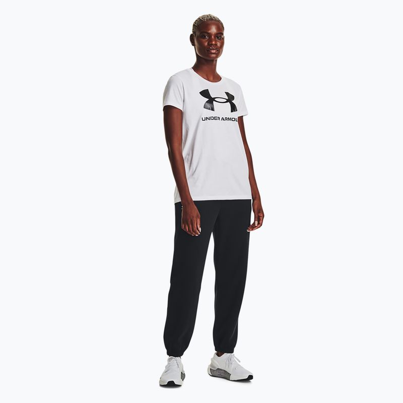 Moteriškos treniruočių kelnės Under Armour Essential Fleece Joggers black/white 2