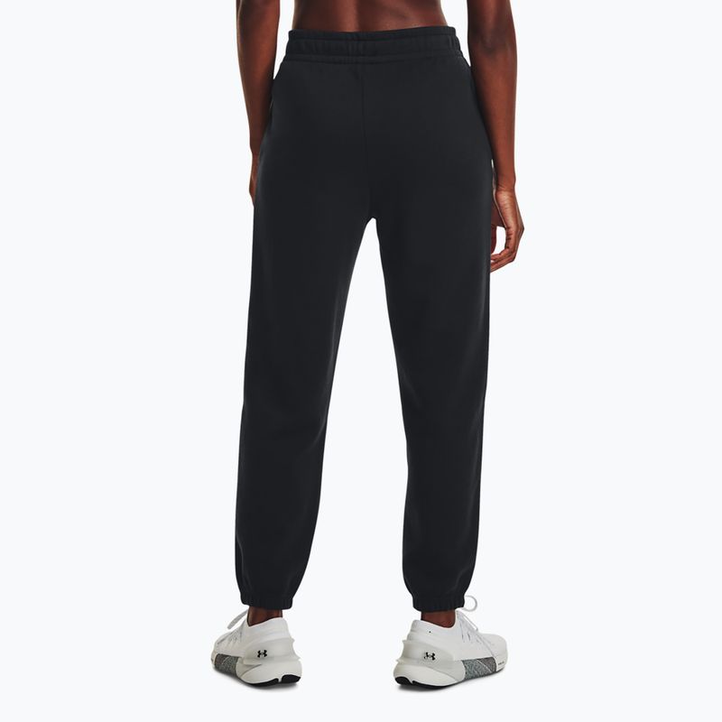 Moteriškos treniruočių kelnės Under Armour Essential Fleece Joggers black/white 3