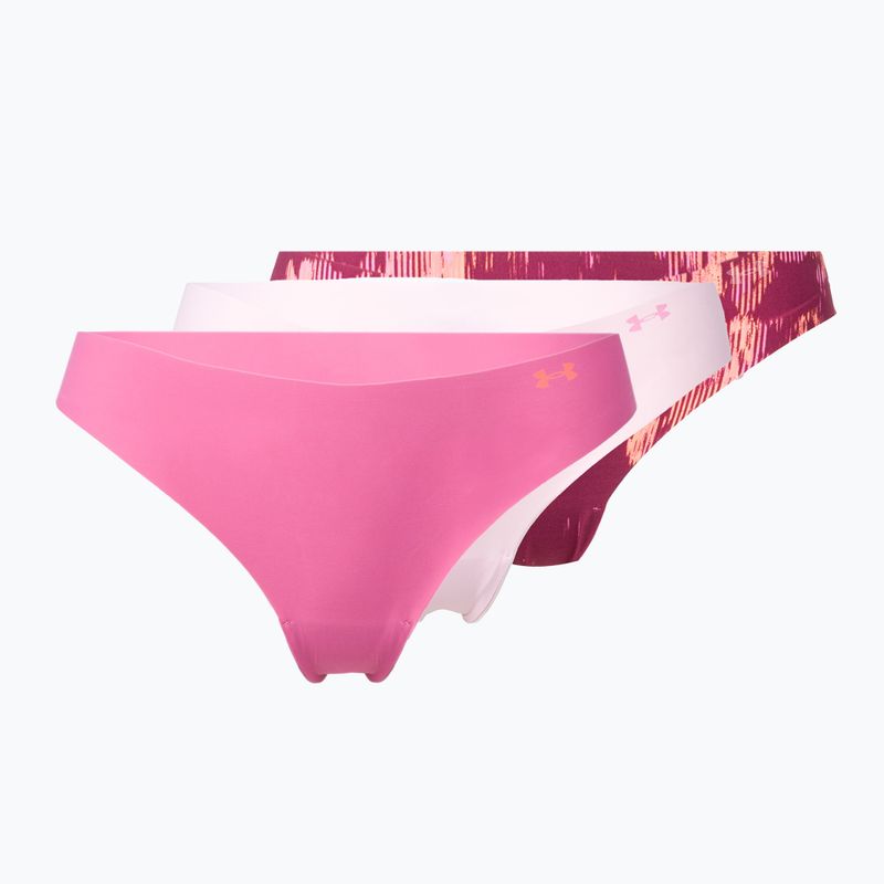 Under Armour moteriškos besiūlės kelnaitės Ps Thong 3-Pack pink 1325617-669