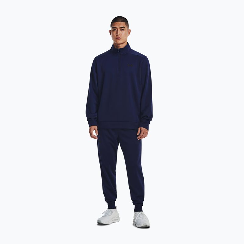 Vyriški "Under Armour Fleece 1/4 Zip midnight navy/black" treniruočių marškinėliai 2