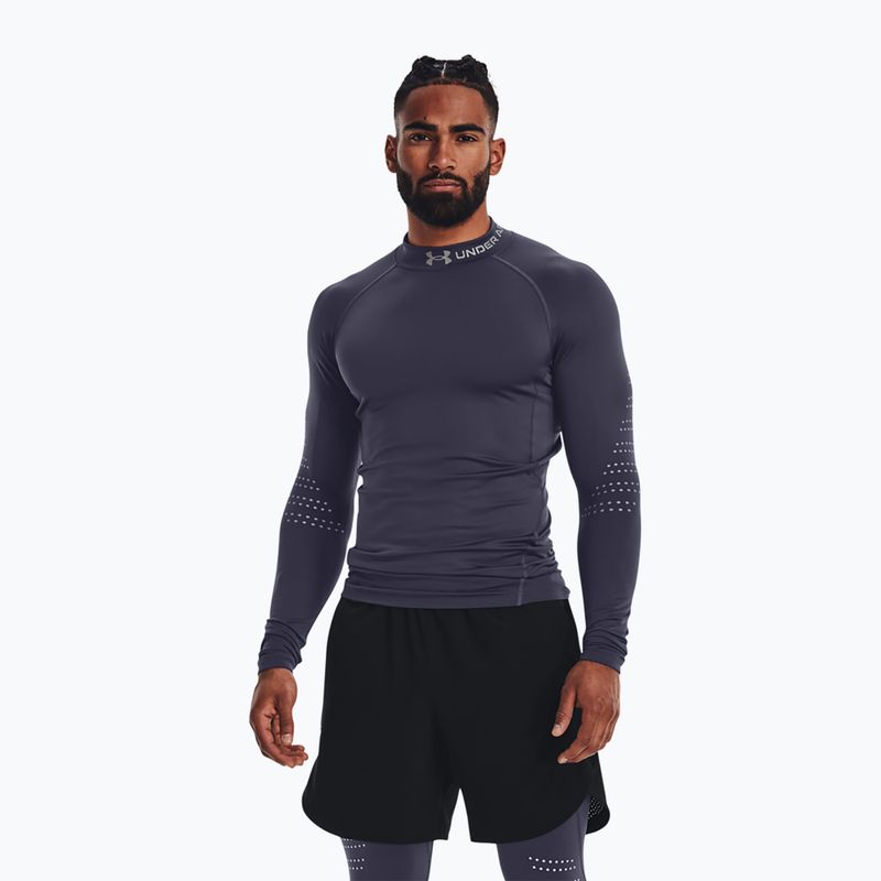 Under Armour vyriški marškinėliai ilgomis rankovėmis Ua Cg Armour Novelty Mock grey 1373828-558