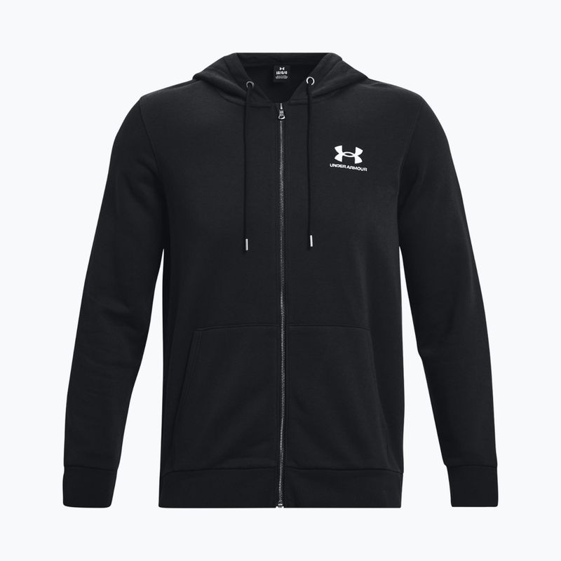 Under Armour Essential Fleece Full Zip Hood Vyriški treningo džemperiai Black 1373881 3