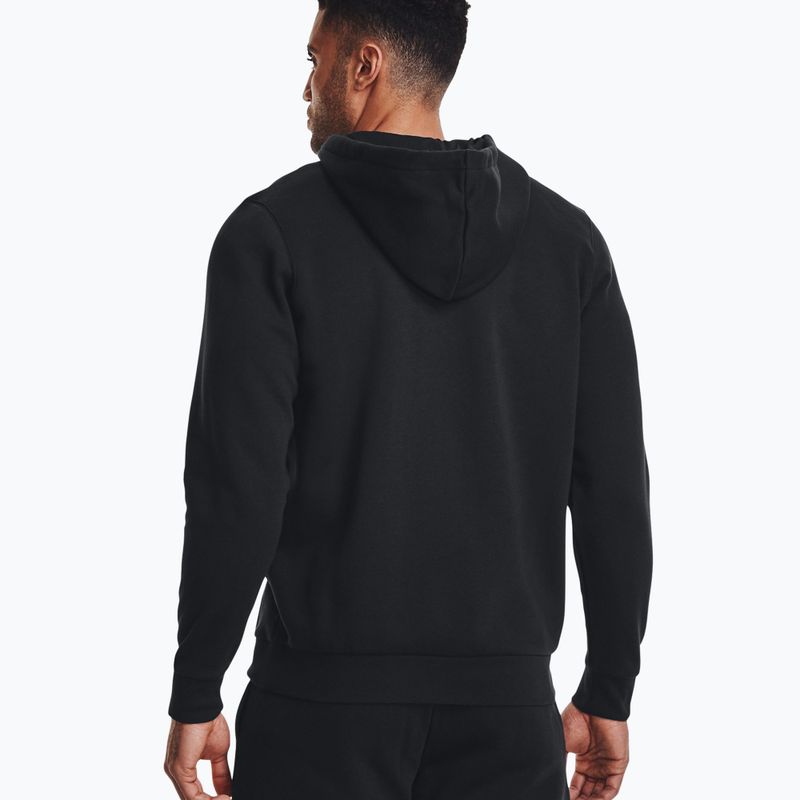 Under Armour Essential Fleece Full Zip Hood Vyriški treningo džemperiai Black 1373881 2