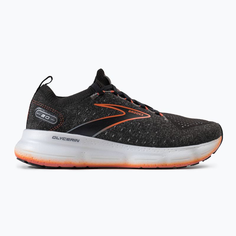 Brooks Glycerin StealthFit 20 vyriški bėgimo bateliai black/blackened pearl/fiery red 2