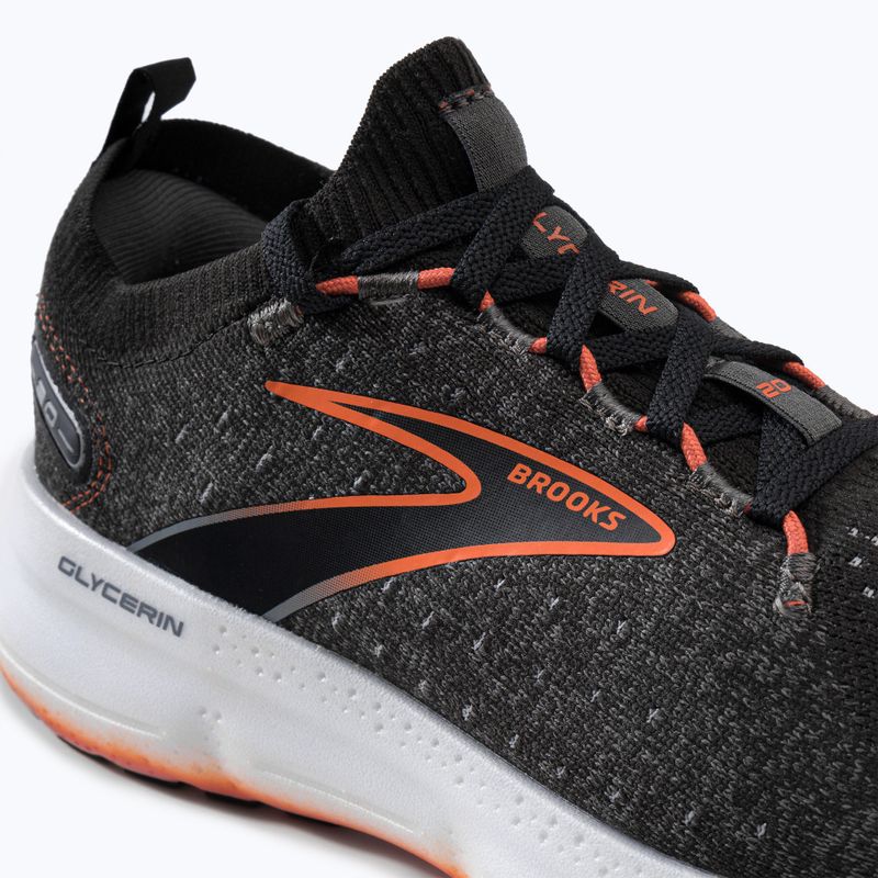 Brooks Glycerin StealthFit 20 vyriški bėgimo bateliai black/blackened pearl/fiery red 8