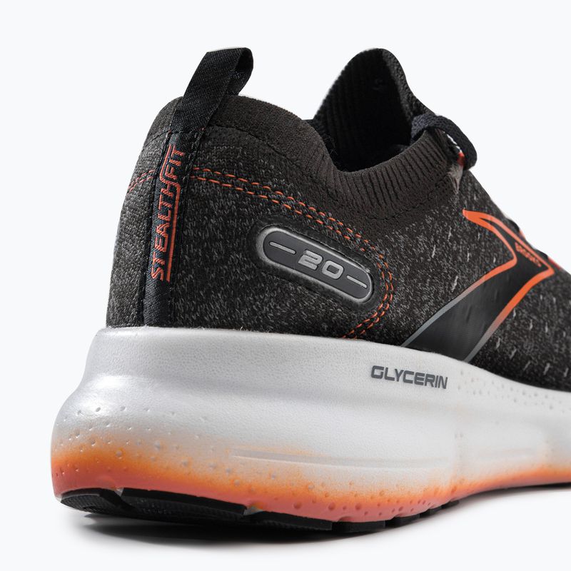 Brooks Glycerin StealthFit 20 vyriški bėgimo bateliai black/blackened pearl/fiery red 9