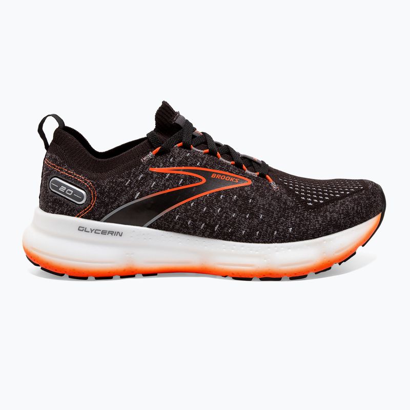 Brooks Glycerin StealthFit 20 vyriški bėgimo bateliai black/blackened pearl/fiery red 10
