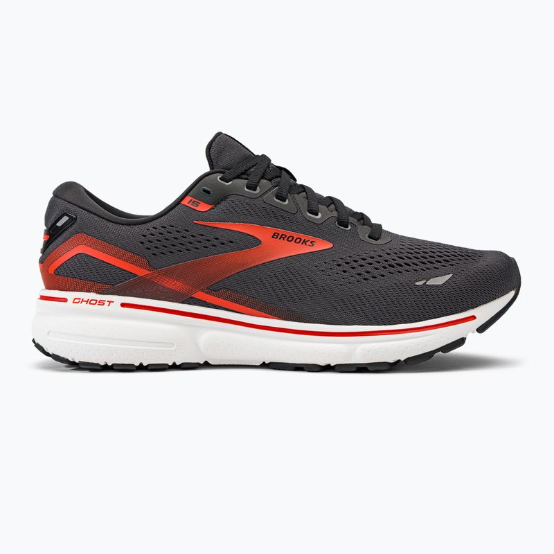 Brooks Ghost 15 vyriški bėgimo bateliai ebony/black/spicy orange 2
