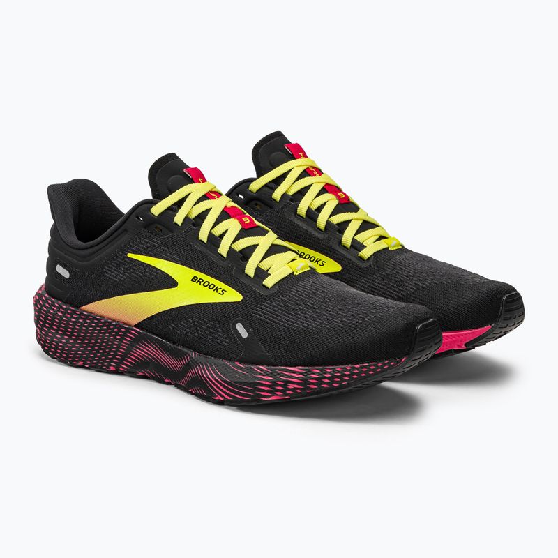 Brooks Launch 9 vyrų bėgimo bateliai juoda/rožinė/geltona 5