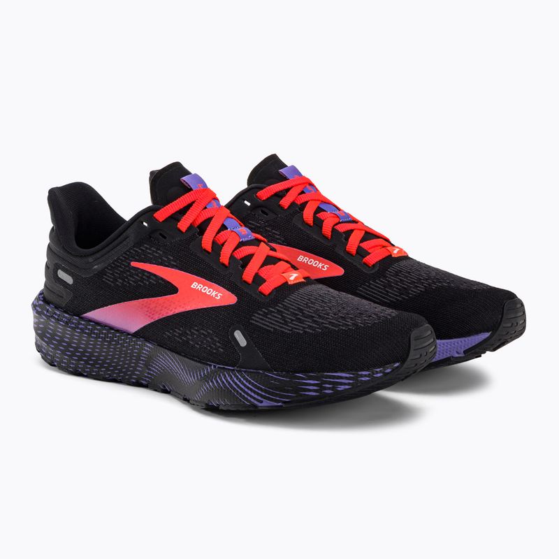 Moteriški bėgimo bateliai Brooks Launch 9 black/coral/purple 4