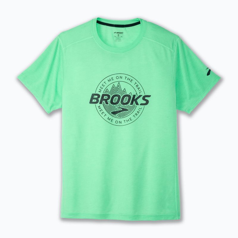 Vyriški bėgimo marškinėliai Brooks Distance 3.0 hyper green/brooks trail 2