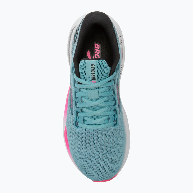 Moteriški bėgimo bateliai Brooks Glycerin GTS 21 moroccan blue/aqua/pink 5