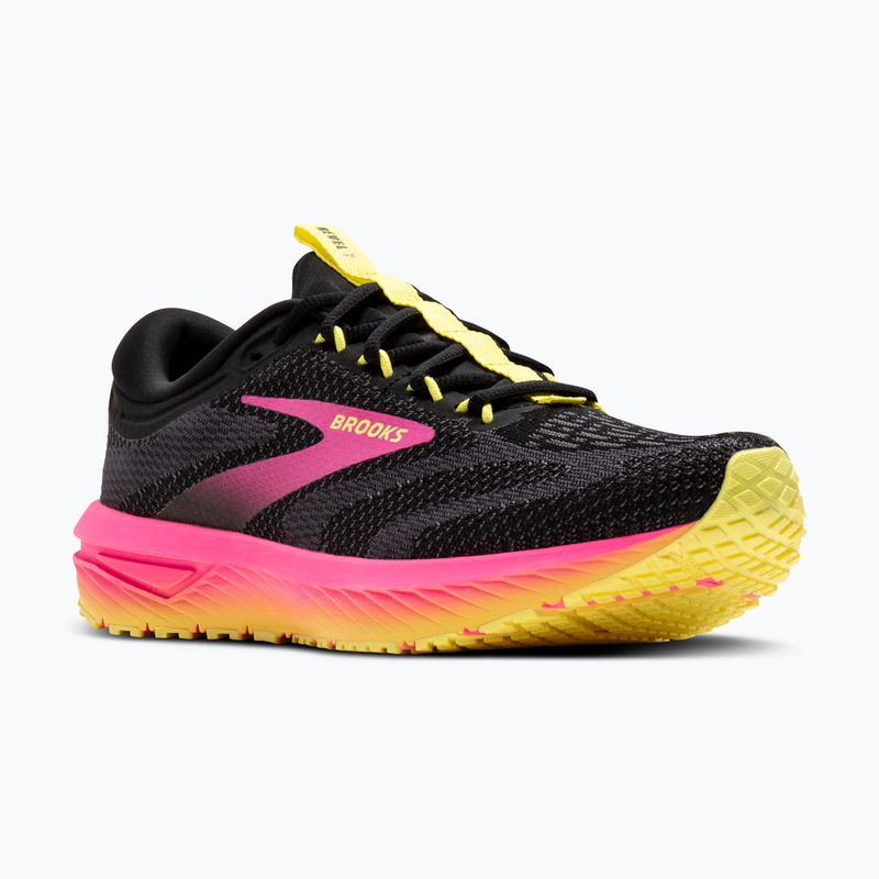 Moteriški bėgimo bateliai Brooks Revel 7 black/pink/lemon tonic 8