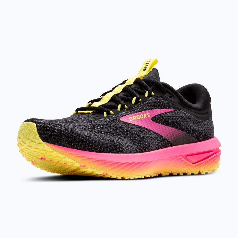 Moteriški bėgimo bateliai Brooks Revel 7 black/pink/lemon tonic 11