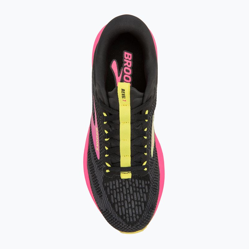 Moteriški bėgimo bateliai Brooks Revel 7 black/pink/lemon tonic 5