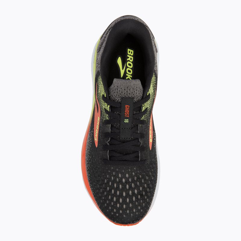 Vyriški bėgimo bateliai Brooks Ghost 16 wide fit black/mandarin red/green 5