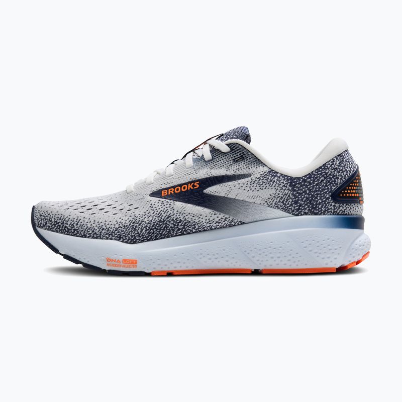 Vyriški bėgimo batai Brooks Ghost 16 white/peacoat/orange 10