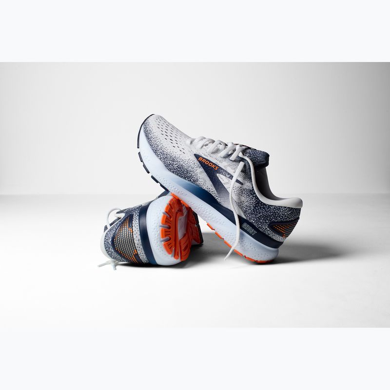 Vyriški bėgimo batai Brooks Ghost 16 white/peacoat/orange 14