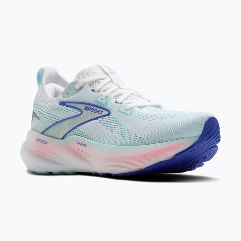 Moteriški bėgimo batai Brooks Glycerin 22 wide fit white/limpet shell/amparo blue 8