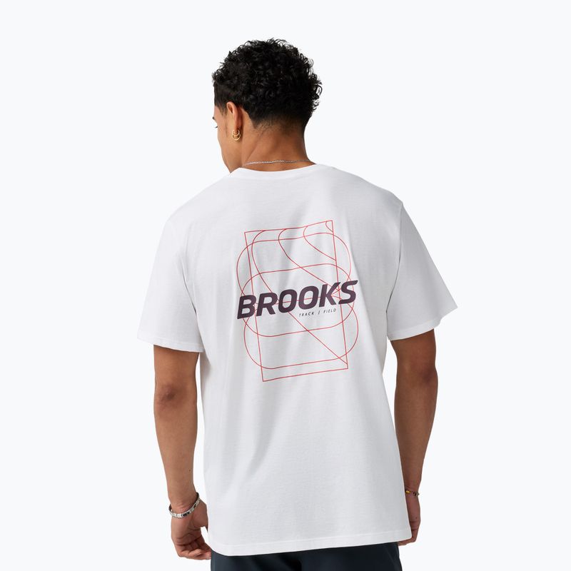 Vyriški bėgimo marškinėliai Brooks Graphic white/burgundy blaze/cosmic 2