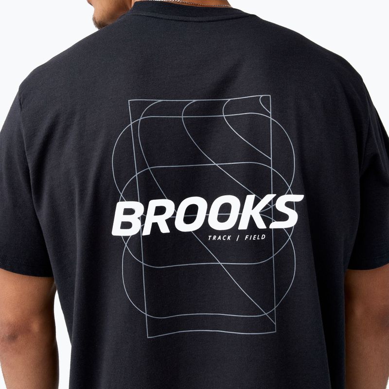 Vyriški bėgimo marškinėliai Brooks Graphic black/white/slate grey 4