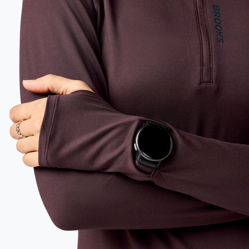 Moteriškas bėgimo džemperis Brooks Dash 1/2 Zip 3.0 brown 4
