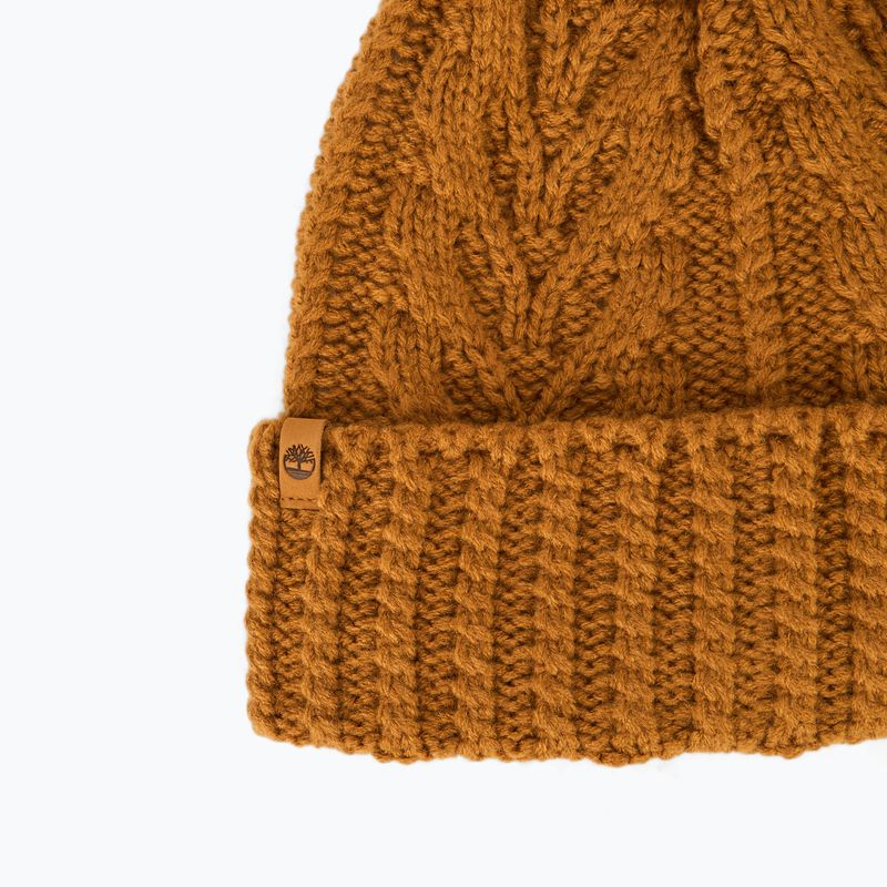 Moteriška žieminė kepurė Timberland Cable Premium Pom Beanie wheat 3